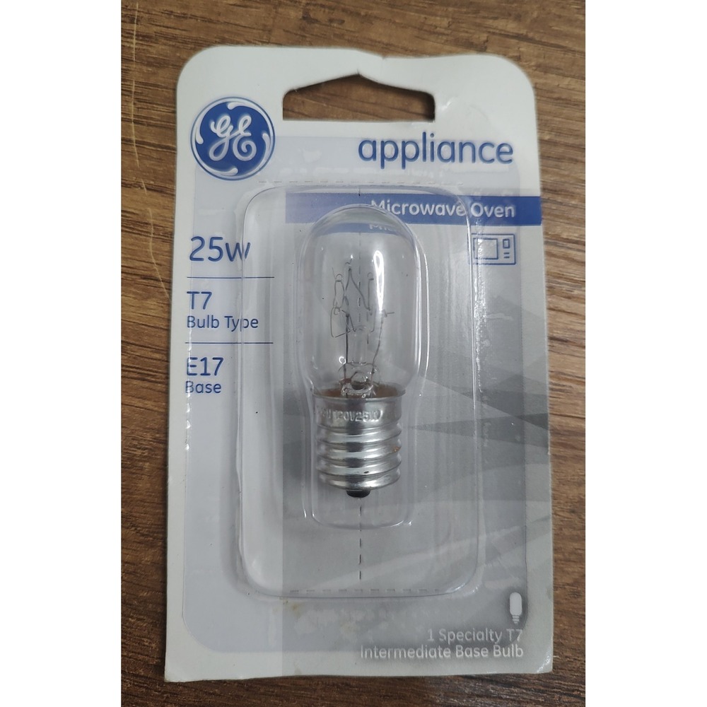 GE 10692 Appliance Microwave Oven Replacement Bulb, 25 Watt, T7, E17 Base Bulb
